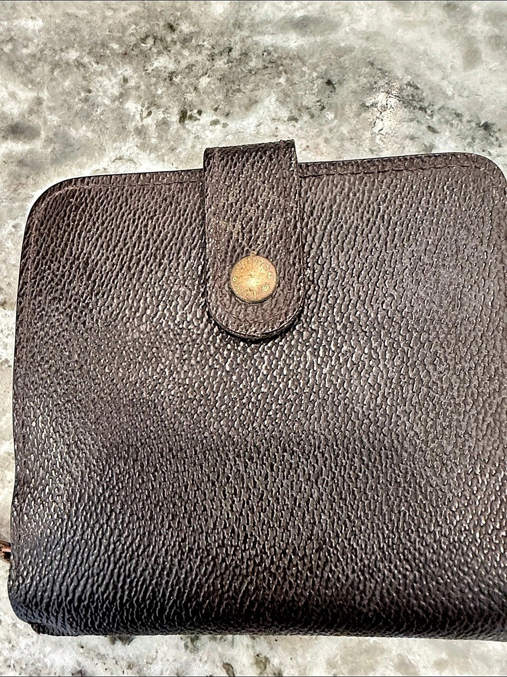 Louis Vuitton Taiga Leather Compact Zipper  Wallet Brown Unisex